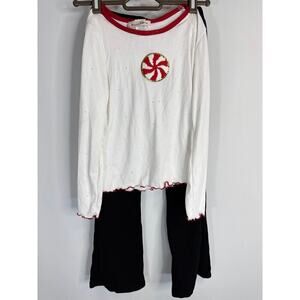 Dream Girl Holiday Theme Sparkly Peppermint Candy Outfit 2 pcs Girls Size 8 NWOT